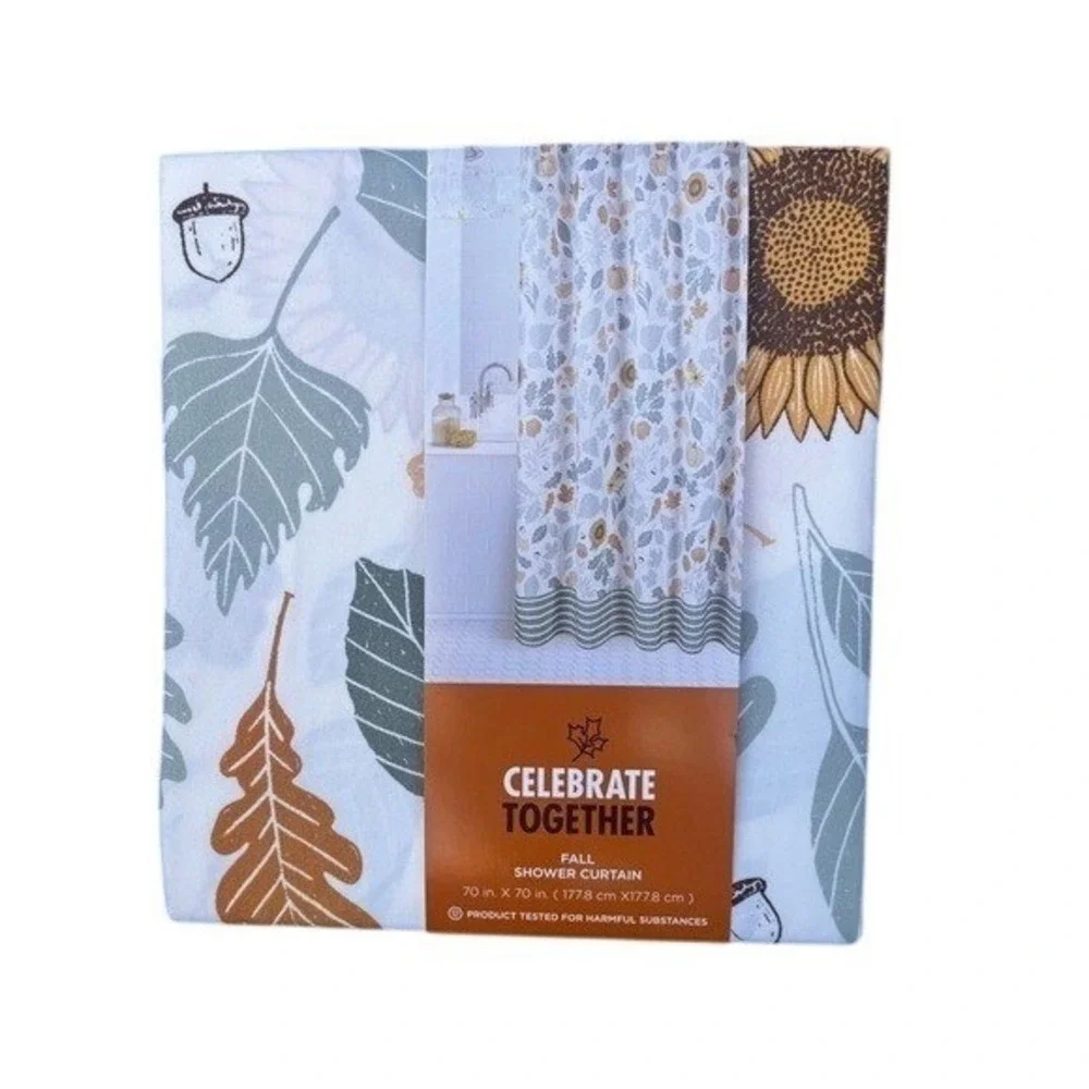 NEW Fall/Spring Shower Curtain by Celebrate Together 70in by 70in